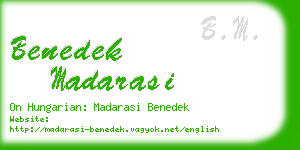 benedek madarasi business card